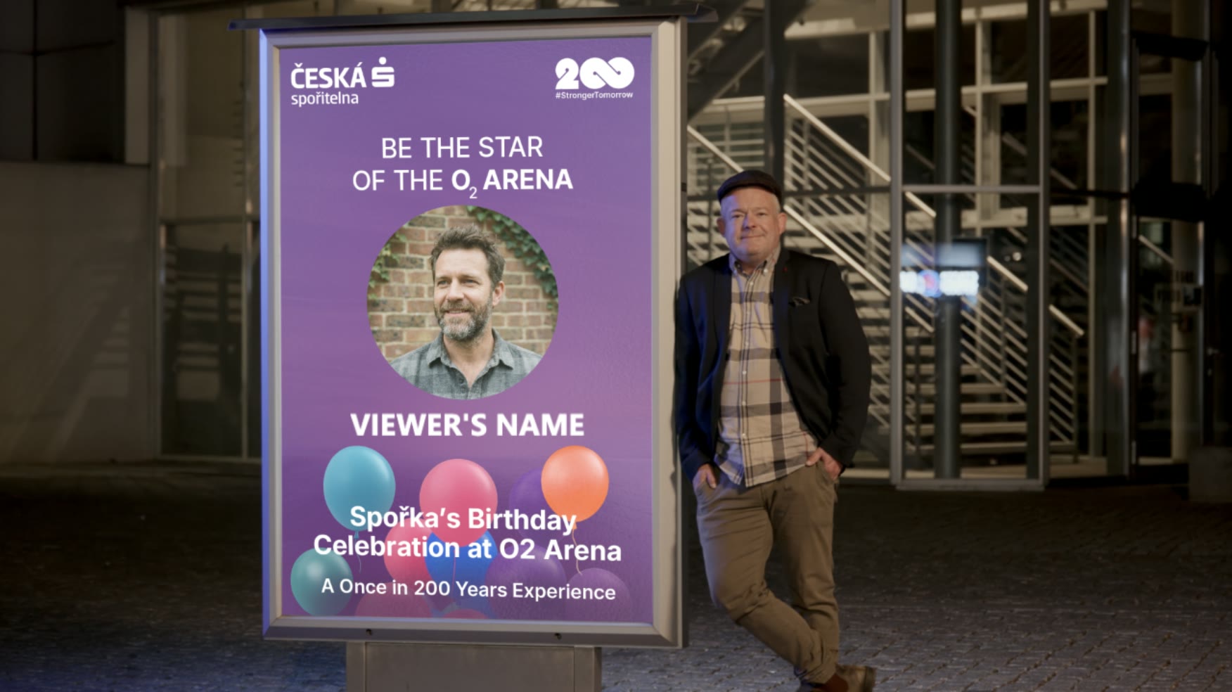Personalized birthday-party invitation billboard for Adam Novák